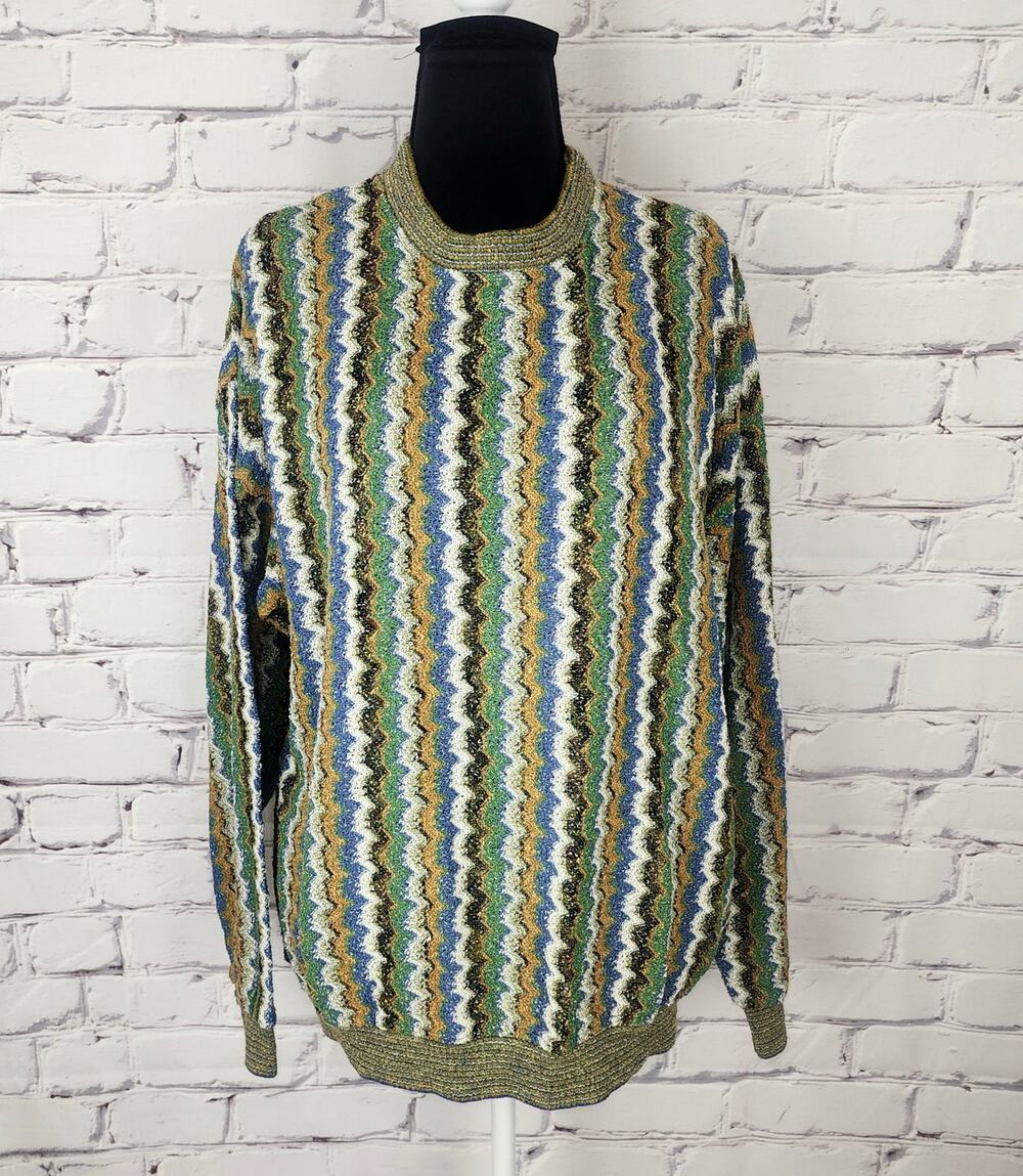 Vintage Tundra Canada Coogi Style Sweater Mens XL Textured Cosby grandpacore - Picture 1 of 6
